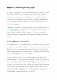 Beginner's guide o how to day trade cryptocurrency