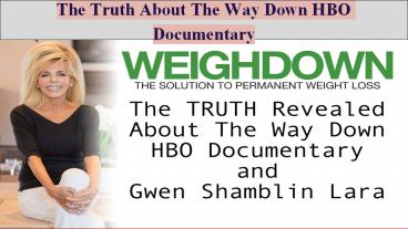 Concept Of Weighdown Permanent Weight Loss