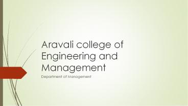 BBA and MBA course of Aravali College of Engineering and Management