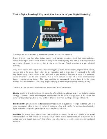 What is Digital Branding? Why must it be the center of your Digital Marketing?