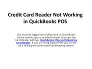 Credit Card Reader Not Working in QuickBooks