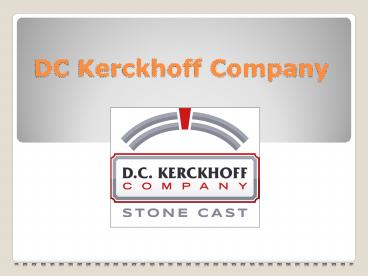 Pools & Water Features - PPT - DC Kerckhoff Company