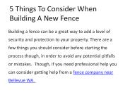 5 Things To Consider When Building A New Fence