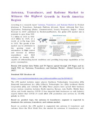 ATR Market to Witness the Highest Growth in North America Region
