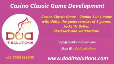 Best Casino Classic Game Development