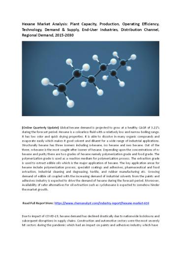Hexane Market Size, Share, Industry Trends, 2030