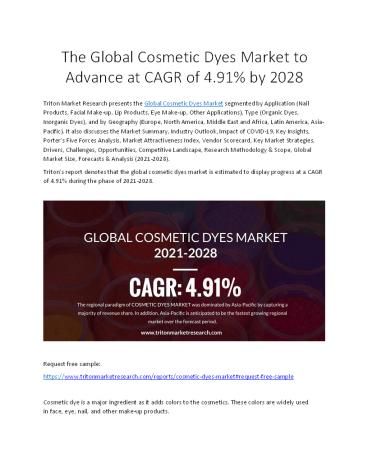 Global Cosmetic Dyes Market | Growth, Analysis, Size