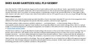 Does Hand Sanitizer Kill Flu Germs?