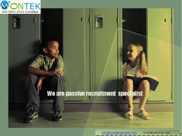 HR Recruitment | Software And Product Development | Montek Services