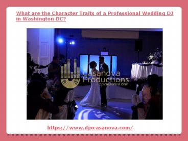 Professional Wedding DJ in Washington DC