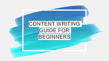 learn how to write content for beginners