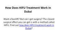 How Does HIFU Treatment Work In Dubai