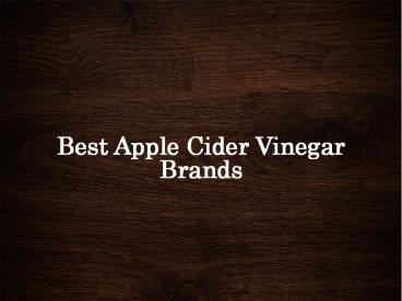 Best Apple Cider Vinegar