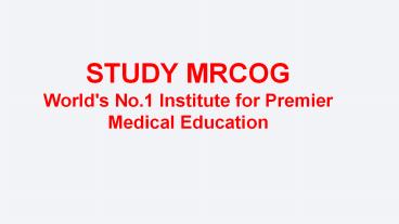 MRCOG part 3 eligibility | MRCOG Part 3 - StudyMRCOG