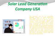 Solar Lead Generation Company USA