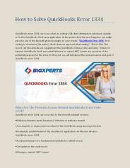 How to Solve QuickBooks Error 1334