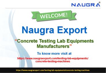 Concrete Testing Lab Equipments Manufacturers