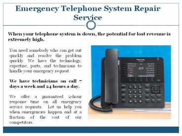 Emergency Telephone System Repair Service