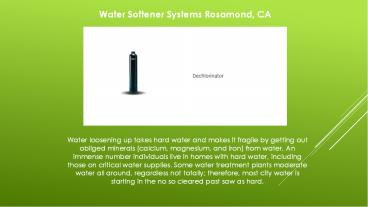 Water Treatment Systems Tehachapi, CA