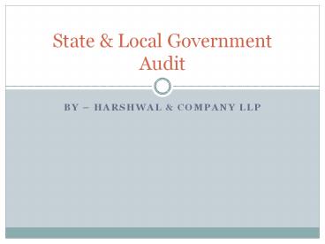 State and Local Government Accounting Auditing Services – HCLLP