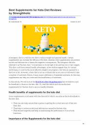 Best Supplements for Keto Diet Reviews by Strengthholic