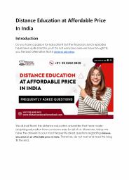Distance Education FAQs for Bachelor's & Master's Courses