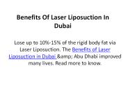 Benefits Of Laser Liposuction In Dubai