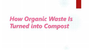 How Organic Waste Is Turned into Compost