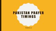 Prayer Time Pakistan