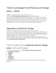 7 Best Low Budget Small Restaurant Design Ideas – HSAA