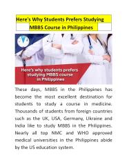 MBBS Course in Philippines