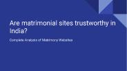 Are matrimonial sites trustworthy in India?