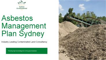 Asbestos Management Plan Sydney
