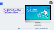 Top 10 CSS Sites That You Need to Know