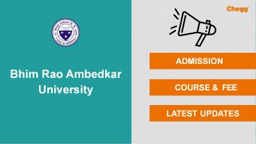 Dr B R Ambedkar University - [BRAU], Agra