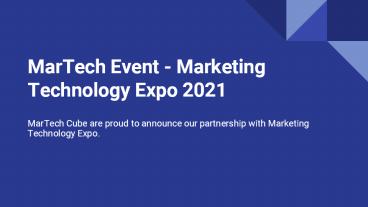 MarTech Event - Marketing Technology Expo 2021