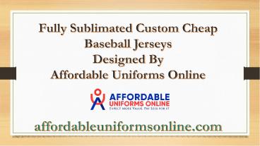 Fully Sublimated Custom Cheap Baseball Jerseys