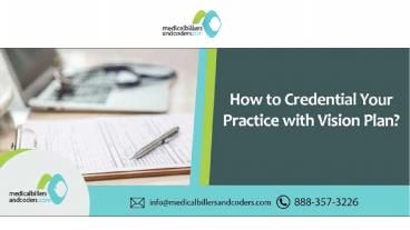 How to Credential Your Practice with Vision Plan?