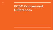PGDM Courses and Differences