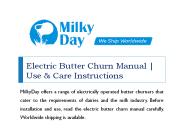 Electric Butter Churn Manual | Use & Care Instructions