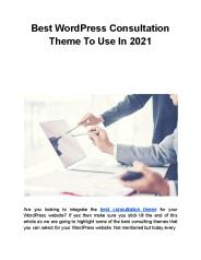 Best WordPress Consultation Theme To Use In 2021
