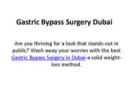 Gastric Bypass Surgery Dubai