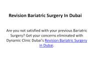 Revision Bariatric Surgery In Dubai