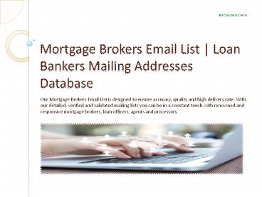 Mortgage Brokers Email List | Loan Bankers Mailing Addresses Database