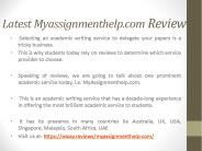 My assignment help reviews