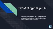 CIAM Single Sign On