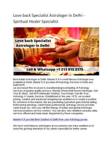 Love back Specialist Astrologer in Delhi -Spiritual Healer Specialist