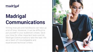 Technical Writer in Sydney | Madrigal Communications