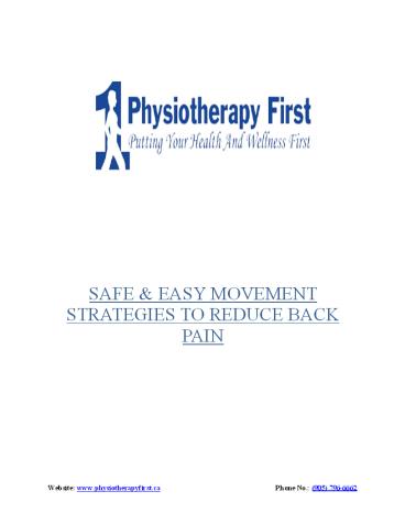 Safe & Easy Movement Strategies To Reduce Back Pain