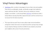 Vinyl Fence Advantages